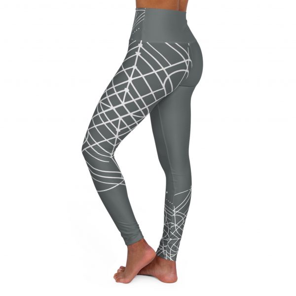 Stylish High Waisted Yoga Leggings - Dark Grey - Comfortable Fitness Wear for Active Lifestyle - Image 3