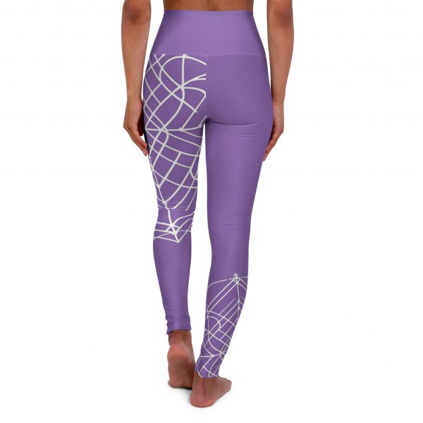 Stylish High Waisted Yoga Leggings (Both Legs Geometric Design - Light Purple) - Comfortable Fitness Wear for Active Lifestyle - Image 2